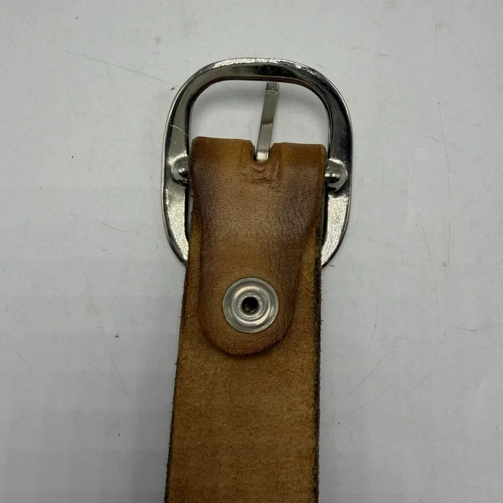 Vintage Tooled Leather Belt Mens 40 Western Brown Hippie Quality